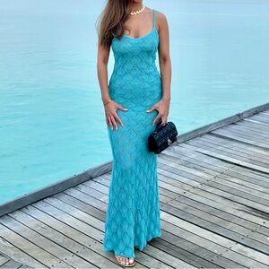 JLUXLABEL Teal Maxi Dress GABRIELA KNIT MAXI DRESS